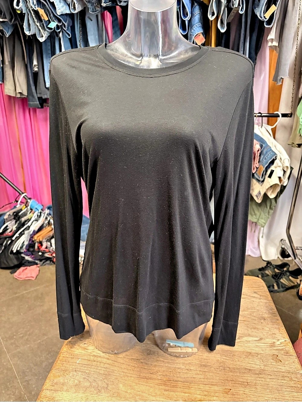 Helmut Lang Long Sleeve Draped Back Black Size Small Like New